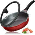 thumbnail image 1 of Nonstick Skillet with Lid, 11In/5Qt Aluminum Deep Frying Pan with Lid and Heat Indicator, Anti Scratch and Anti Stain Deep Saute Pan, Induction Compatible, 1 of 5