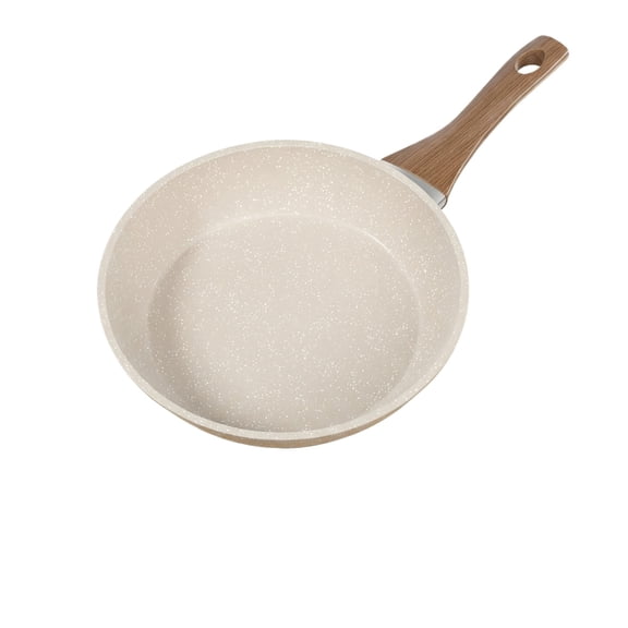Nonstick Skillet Pan, 10 Inch Maifan Stone Frying Pan for Steak Eggs and Deep Frying, Induction and Gas Stove Compatible Cookware for 2 to 4 People, Beige