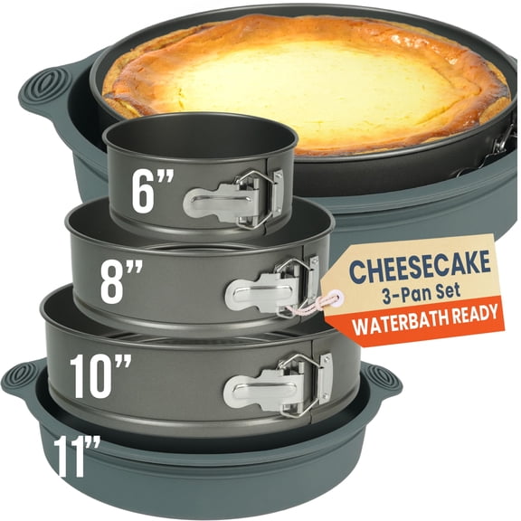 Nonstick Spring Form Pan For Cheesecake 6/8/10 Inch With Silicone Protector Mess-free Water Bath Baking Without Foil Or Paper - Durable Cheese Cake Pans