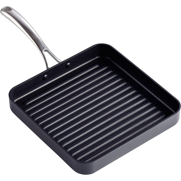 Nonstick Square Grill Pan 11 x 11-Inch, Hard Anodized Grilling Skillet Pan Cookware for Camping, Home Use