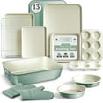 thumbnail image 1 of COOK WITH COLOR Nonstick Stackable Bakeware Set, 13-Pc Baking Set with Baking Sheets & Pans, Sage, 1 of 6