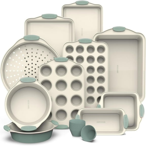 Country Kitchen Nonstick Stackable Bakeware Set - Durable, Easy Release Baking Set- 22 Pc. Includes Silicone Muffin Cups