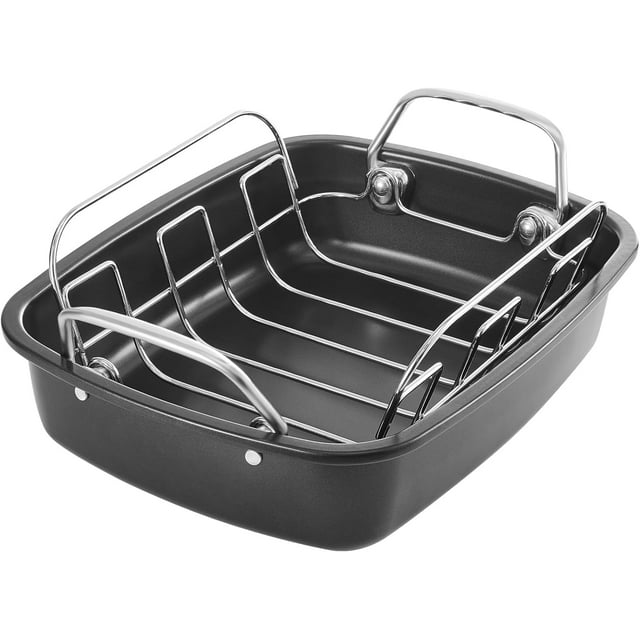 Nonstick Turkey Roasting Pan with Rack 17 x 14 inch Large Chicken
