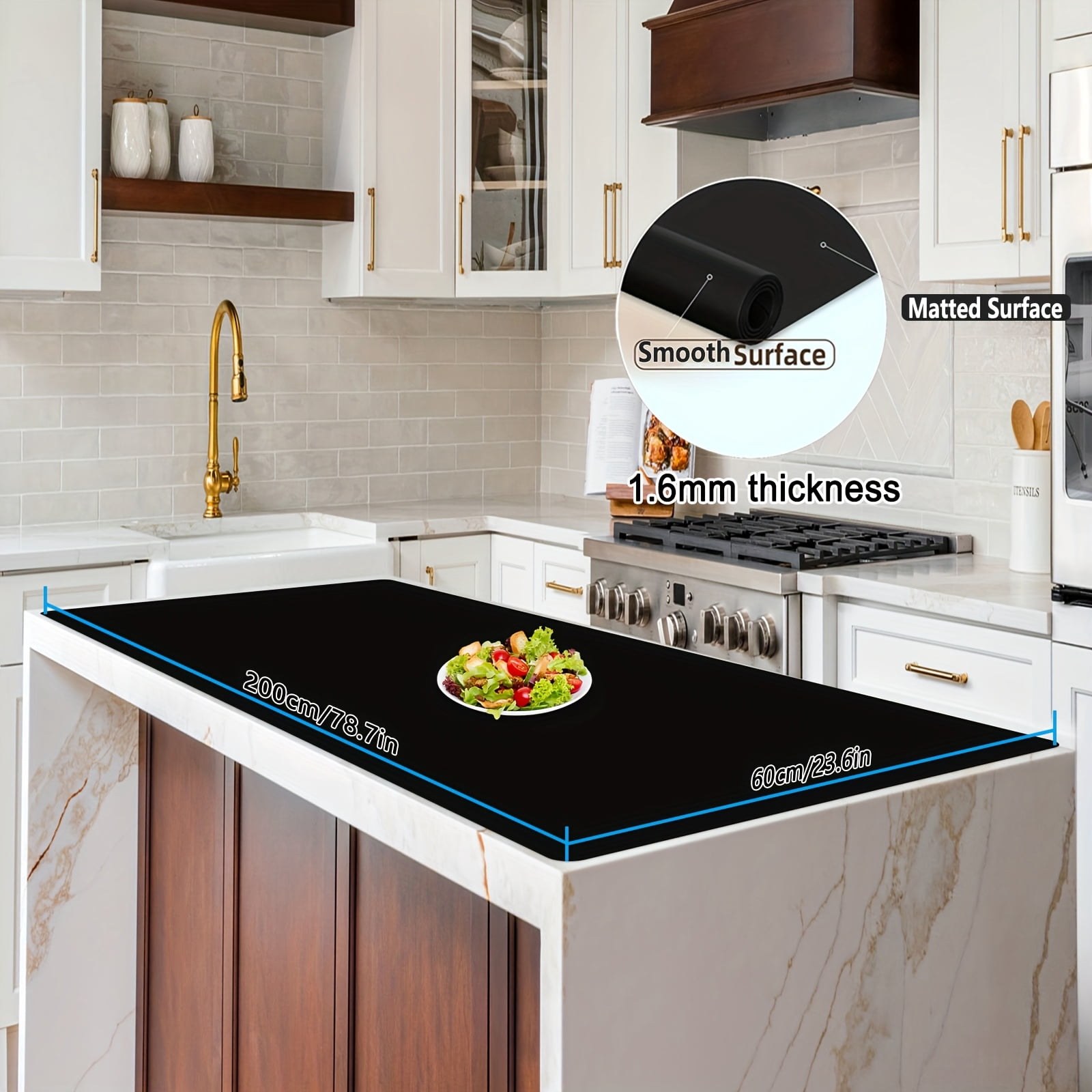Nonstick Waterproof Extra Large Silicone Mat - Multipurpose Countertop ...