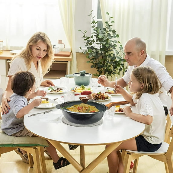 Nonstick Wok Pan with Glass Lid for All Stoves 11 Inch