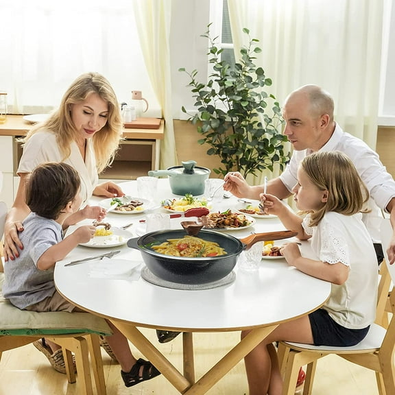 Nonstick Wok Pan with Glass Lid for All Stoves 11 Inch