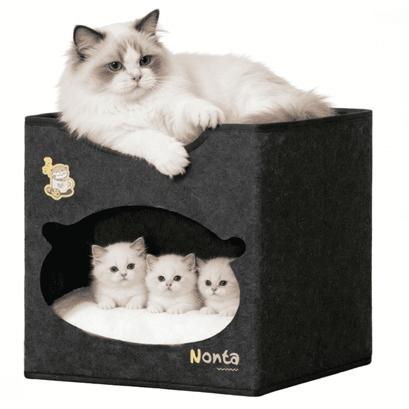 Nonta Cat Beds for Indoor Cats, Large Double Cat Cave Pet Cube, Suitable for Kitten and Puppy