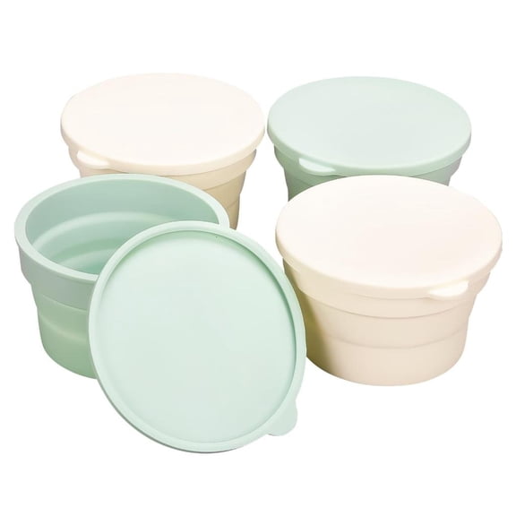 Nontoxic Foldable Bread Pizza Dough Proofing Basket Container with Lid For Healthy Baking And Compacts Kitchen Storage