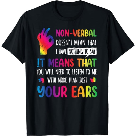 Nonverbal Autism Awareness Neurodiversity Kids Acceptance T-Shirt