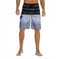 thumbnail image 1 of Nonwe Men's Beachwear Quick Dry Holiday Drawstring Striped Board Shorts Gray 40, 1 of 6