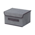 thumbnail image 1 of Nonwoven Folding Storage Box, Clothes Clutter Organizer Bin with Lid, Collapsible Fabric Storage Container for Wardrobe, Dormitory, Home Organization, Space Saving Closet Organizer Box, 1 of 2