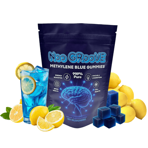 Noo Groove Methylene Blue Gummies, Cognitive Support, Blue Lemonade, 30 Count