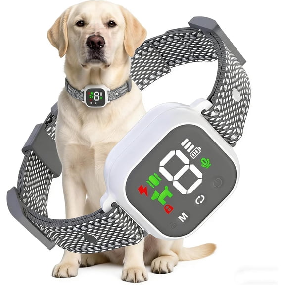 Noobark Smart Dog Bark Collar with 4 Modes & 8 Sensitivity Levels - Rechargeable Anti Barking Device for Small to Large Dogs, Humane Training Collar - White