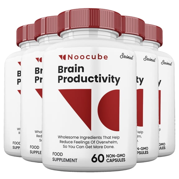 Noocube Brain Productivity Capsules, Official Cognitive Supplement, Maximum Strength (5 Pack)