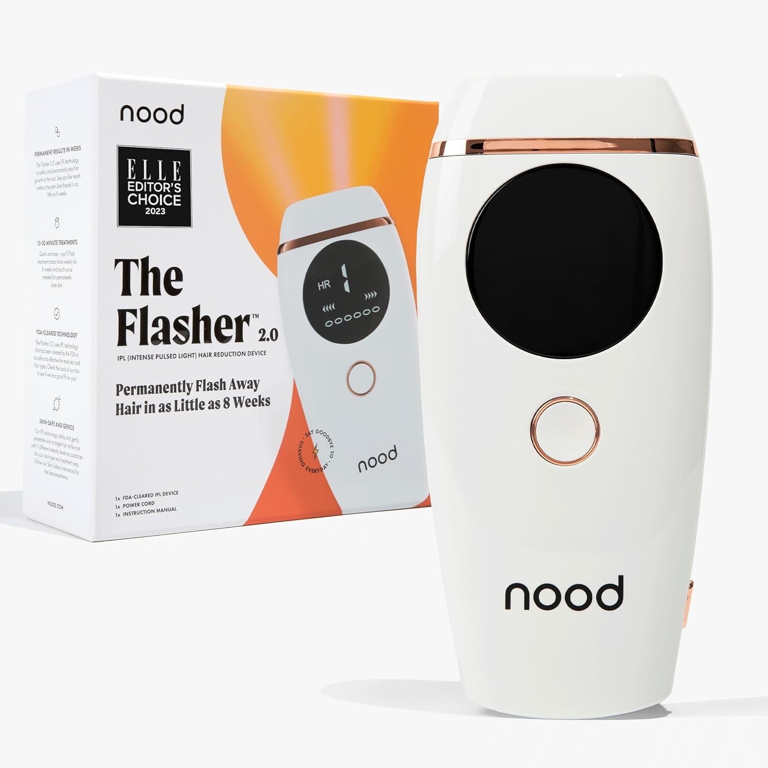 Nood Flasher 2.0  IPL Laser Hair Removal Device for Women & Men  Pain-Free & Permanent Results