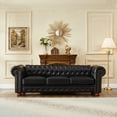 thumbnail image 1 of Noodeniya Chesterfield Sofa with Rolled Arms, Upholstered Sofa Padded Seat, Button Tufted Sofa with Nailhead Trim and Backrest, Faux Leather Couch, Black, 1 of 15