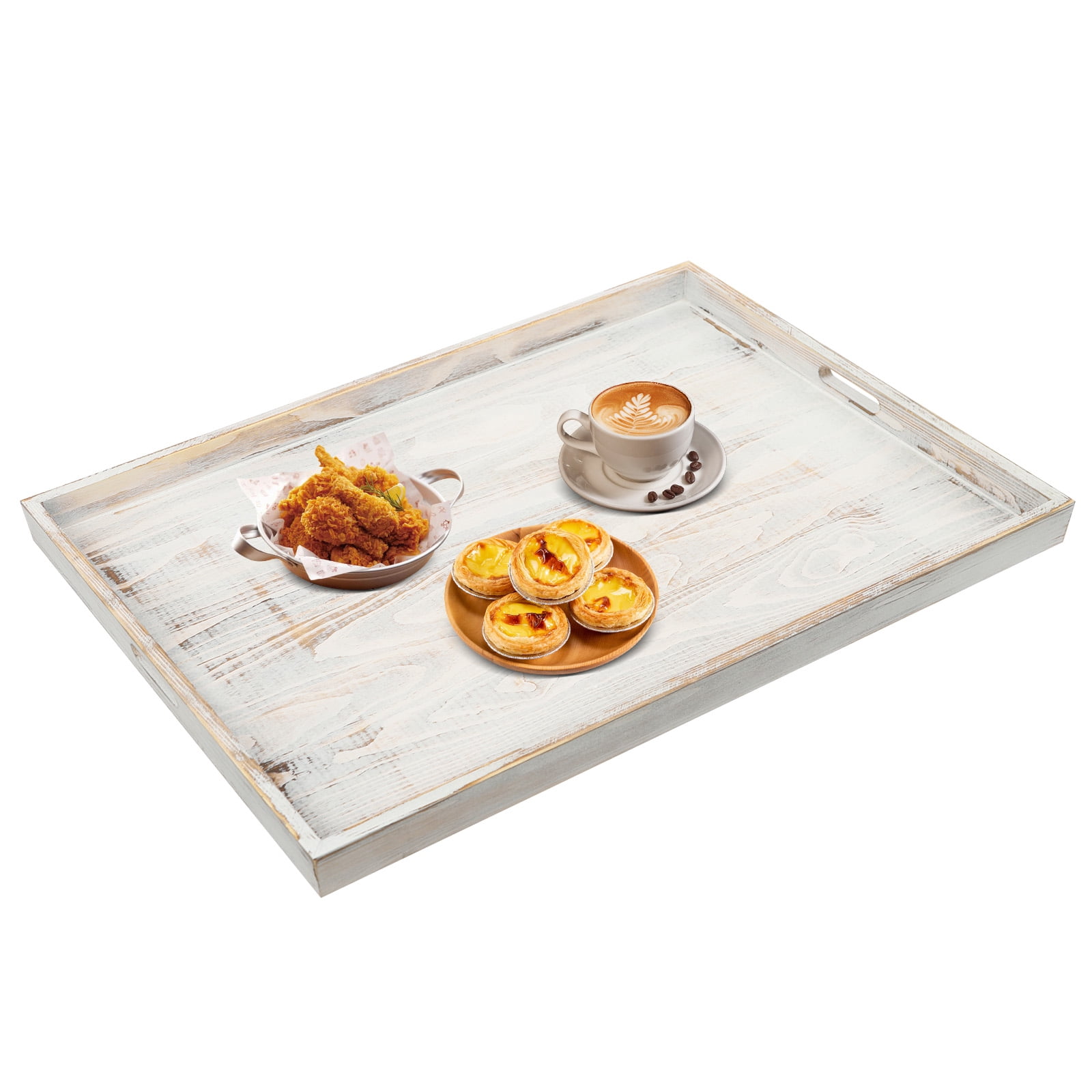 Noodle Board Stove Cover, 29.5 x 22 Inch Wooden Stove Top Covers for Glasstop Stove and Electric Stove, Gas Stove Burner, Wooden Serving Tray (White)
