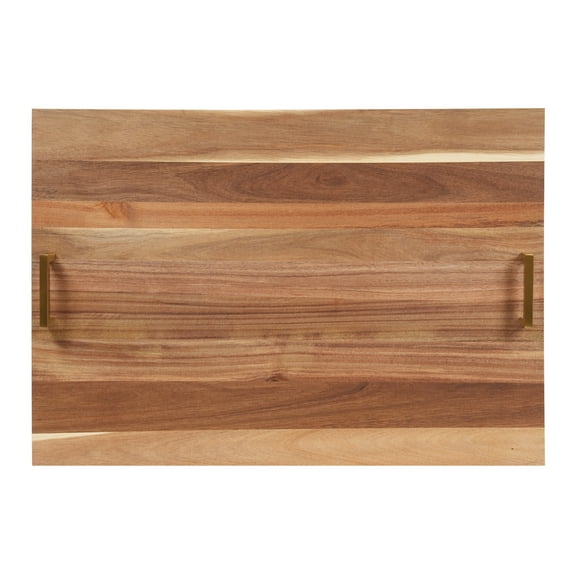 Noodle Board Stove Cover 29 x 21 Inch Acacia Wood Stove Top Cover with Gold Handle