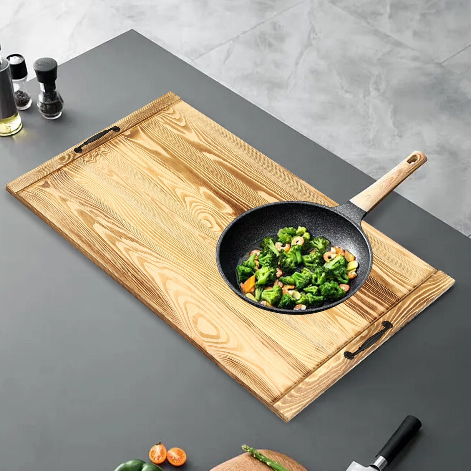 Noodle Board Stove Cover 30 x 22 inch Wood Stove Top Cover Wooden Stovetop