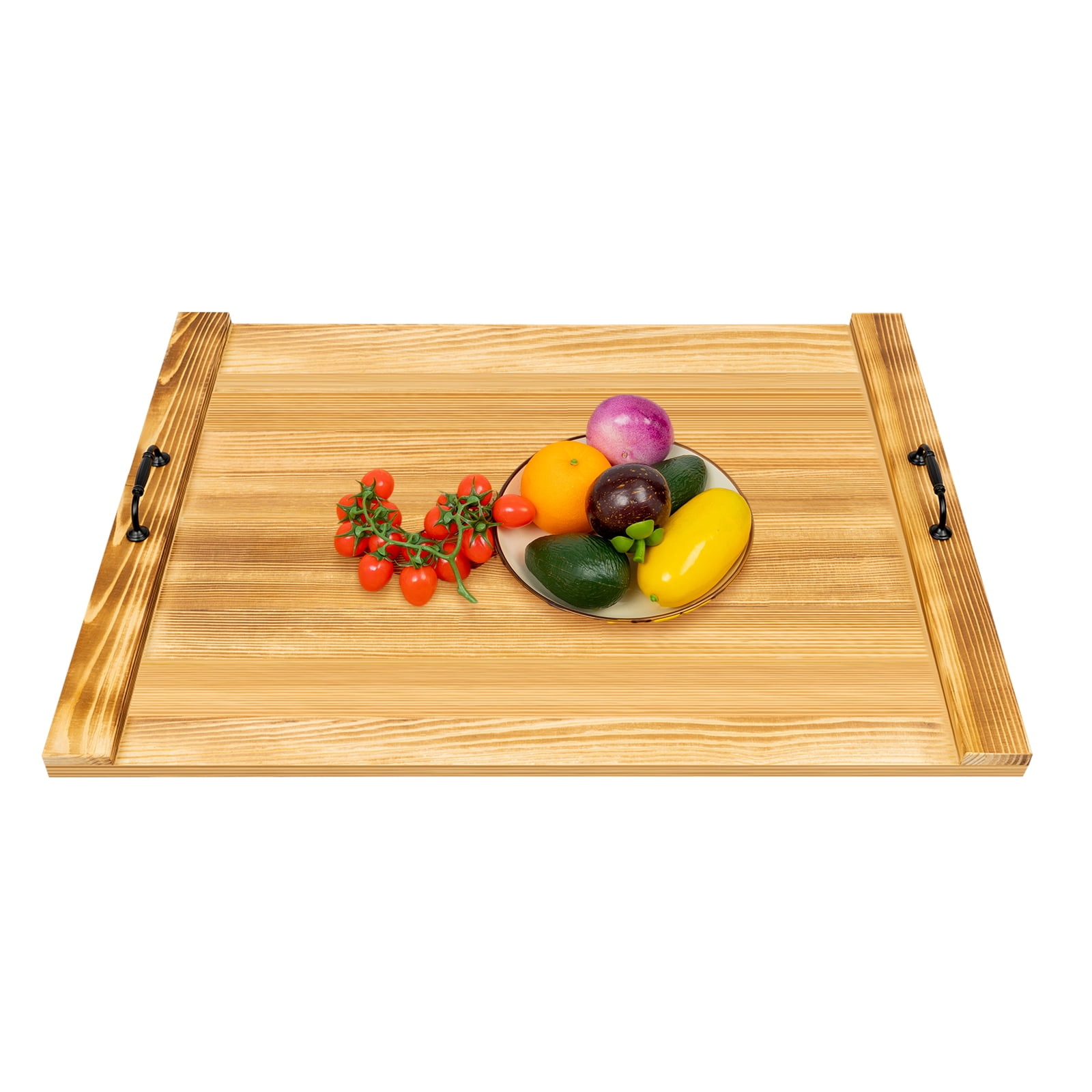 Noodle Board Stove Cover with Built-in Handles, 3 in 1 Stove Top Covers Board for Gas Burners and Electric Stove, Wooden RV Stovetop Cover, Tray for Kitchen Counter Space （30x22 In,Wood）