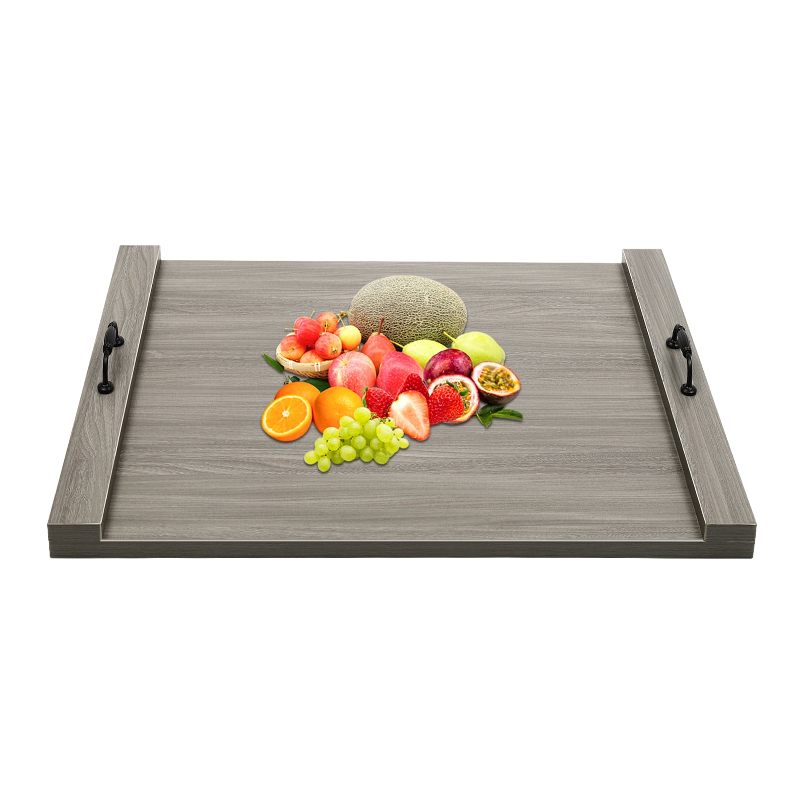 Noodle Board Stove Cover with Built-in Handles, 3 in 1 Stove Top Covers Board for Gas Burners and Electric Stove, Wooden RV Stovetop Cover, Tray for Kitchen Counter Space （30x22 In,Grey）