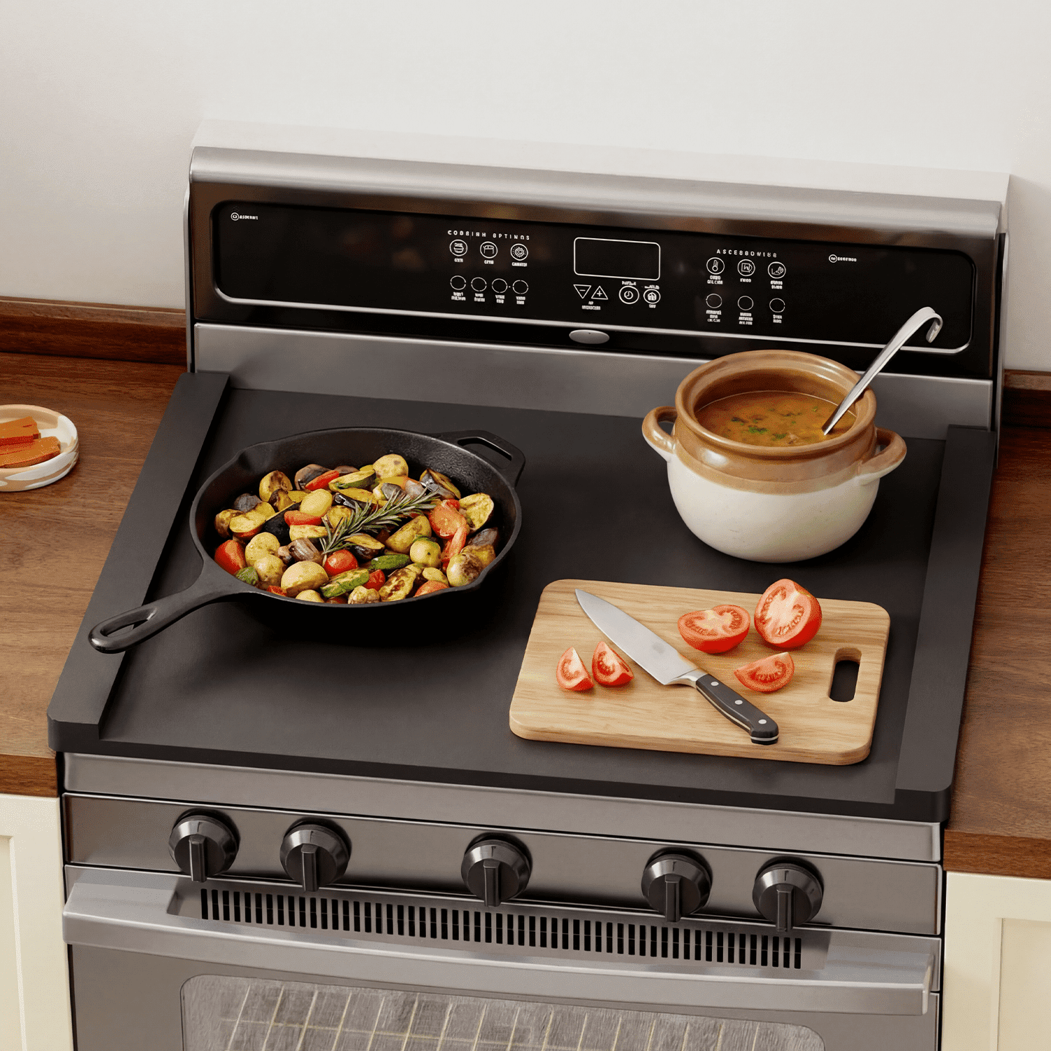 HAIDAIYA Noodle Board Stove Cover, Stove Top Covers for Electric 30"L X 22"W, Stove Top Covers for Gas Burners, Sink Cover for Counter Space, Durable Easy Clean Countertop, Black