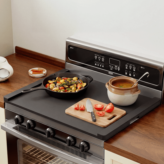 HAIDAIYA Noodle Board Stove Cover, Stove Top Covers for Electric 30"L X 22"W, Stove Top Covers for Gas Burners, Sink Cover for Counter Space, Durable Easy Clean Countertop, Black