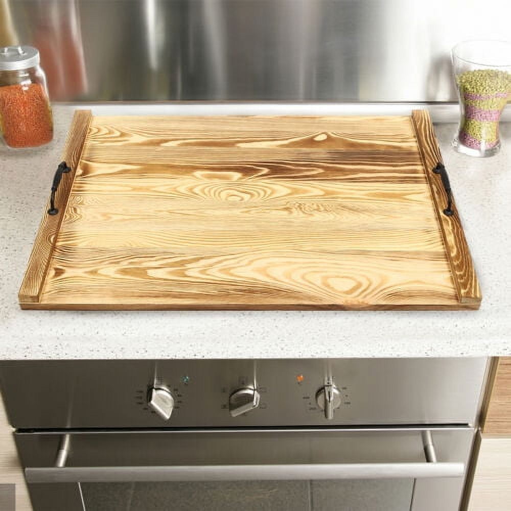 Noodle Board Stove Cover Wood w/Handles Lightweight for Kitchen Decor 29.5"x22''