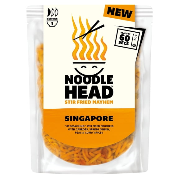 Noodle Head Singapore Stir Fried Noodles 200g, Imported from Britain