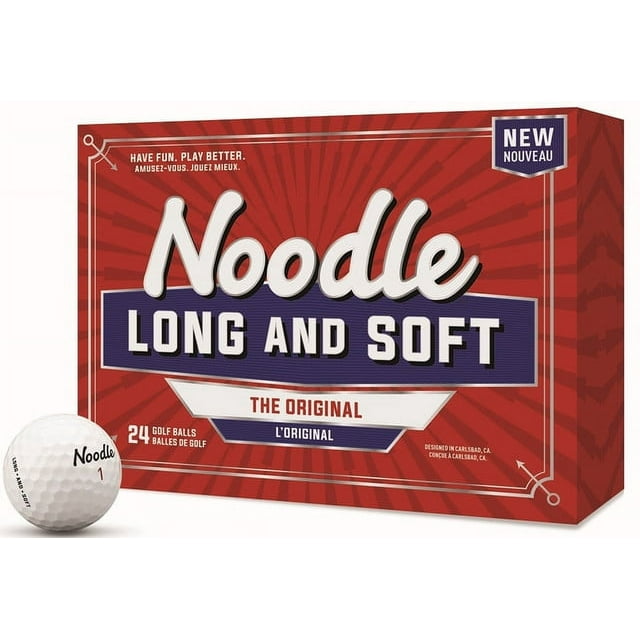 Noodle Long and Soft Golf Balls, 24 Pack