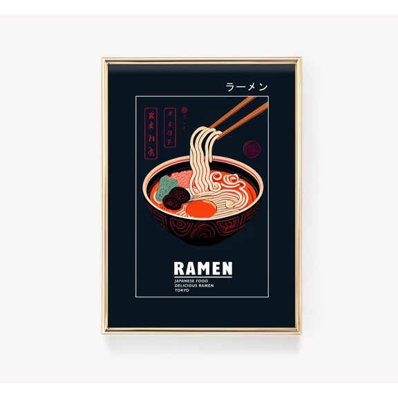 Noodle Poster Ramen Print Food Modern Kitchen Decor