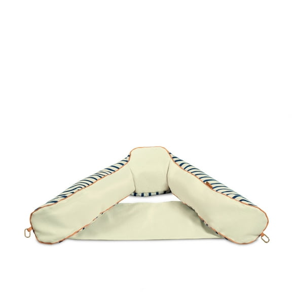 Big Joe Lux Bali Sling Pool Float, Navy and Ivory, Premier Mesh, Durable UV Protected Polyester Blend, No Inflation Needed