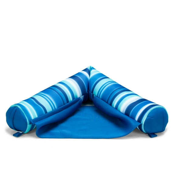 Big Joe Noodle Sling No Inflation Needed Pool Seat with Armrests, Blurred Blue Double Sided Mesh, Quick Draining Fabric, 3 feet