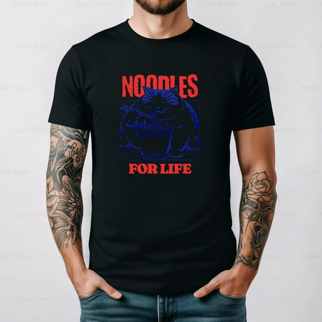 Noodles For Life Ramen Udon Soba Foodie Asian Cuisine Love Eat Tee,unisex up to 5XL