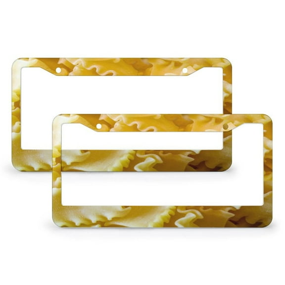 Noodles License Plate Cover 2 Pcs Set Fantasy Delicious Food License Plate Cover License Plate Novelty License Plate Frame Car Accessories US Canada Standard Aluminum Metal License Plate Frames