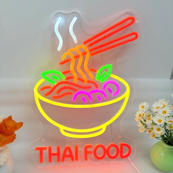 Noodles Neon Sign, Restaurant Light,Street Food Led Sign, Gift Idea for Chef,Noodle in a Plate Neon Decor