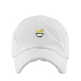thumbnail image 1 of Noodles Vintage Baseball Cap Embroidered Cotton Adjustable Distressed Dad Hat White, 1 of 1