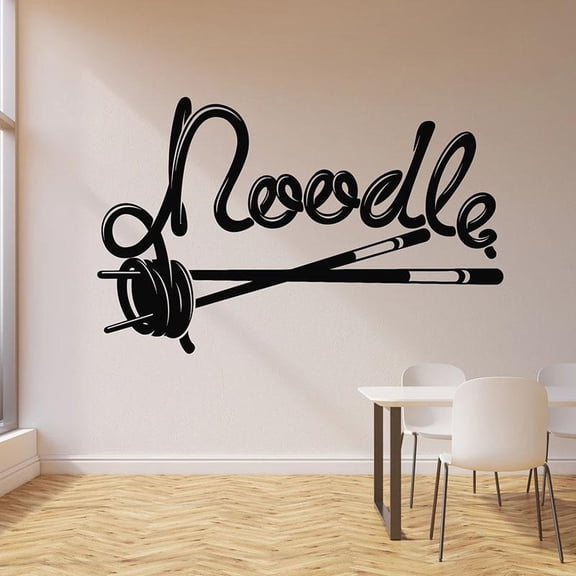 Noodles Wall Decal Asian Food Cuisine Restaurant Cafe Kitchen Interior Decor Creative Door Window Vinyl Stickers Wallpaper 57x36cm