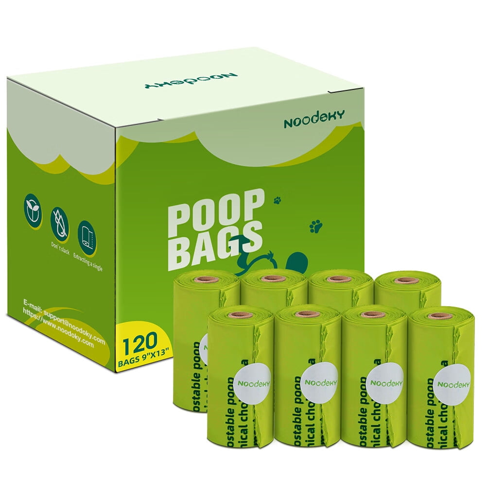 Noodoky Dog Poop Bags, Certified Composting Doggy Waste Bags, Leak