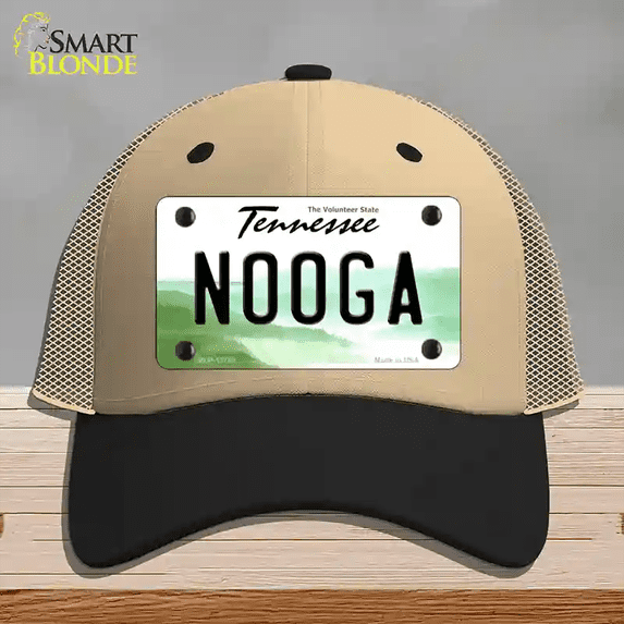 Nooga Tennessee Novelty License Plate Hat Tag Mesh Khaki|Black