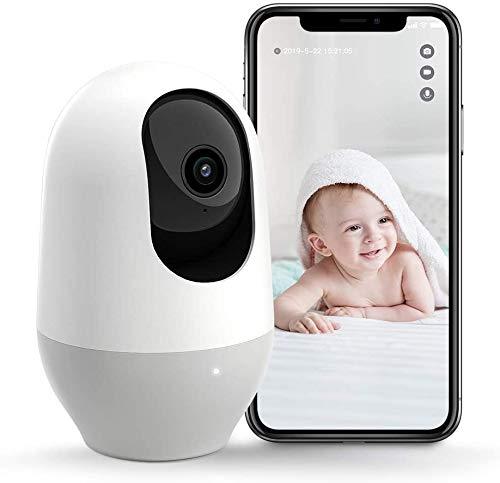 Nooie Baby Monitor, WiFi Pet Camera Indoor, 360-degree Wireless IP Camera,  1080P Home Security Camera, Motion Tracking, Super IR Night Vision, Works  with Alexa, Two-Way Audio, Motion  Sound Detec
