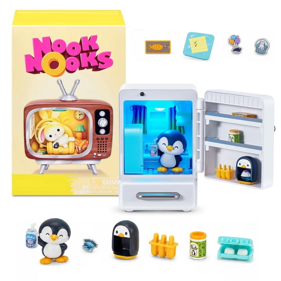 Nook Nooks Blind Box, Collectible Lighted Miniature Room Kit, Multi-Style Tiny Doll House Scene with Mini Animal Figurines, Decorative Desktop Display Gift for Collectors