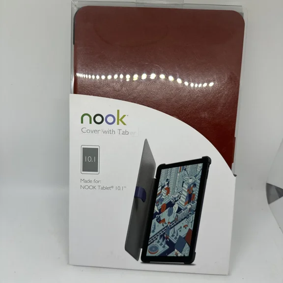 Nook Tablet 10.1 Smart Folio Cover With Magnetic Flap Cinnamon Brown New