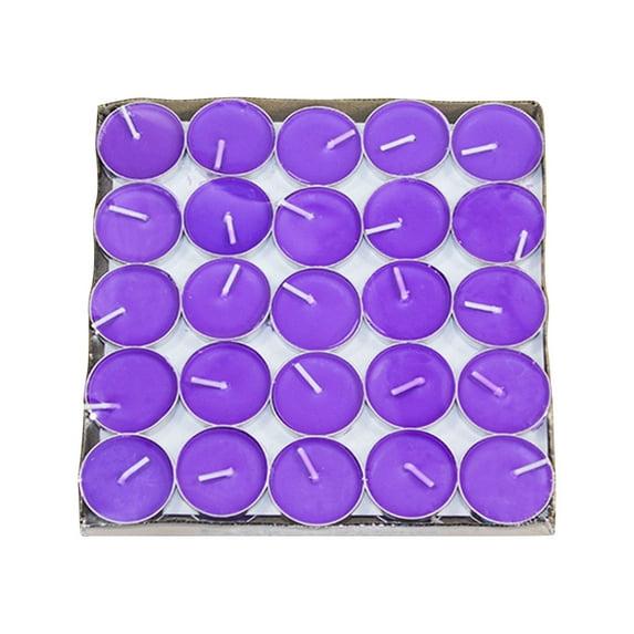 NookHive 50 Pcs Citronella Scented Tea Light Candles, Flameless Insect Repellent for Outdoor Patio Wedding Decor, 4 Hour Burn Time,Purple