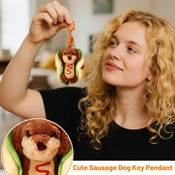 NookHive Cute Dachshund Key Pendant, Dog Lover Gift, Keychain for Pet Owners, Animal Themed Accessory,Coffee