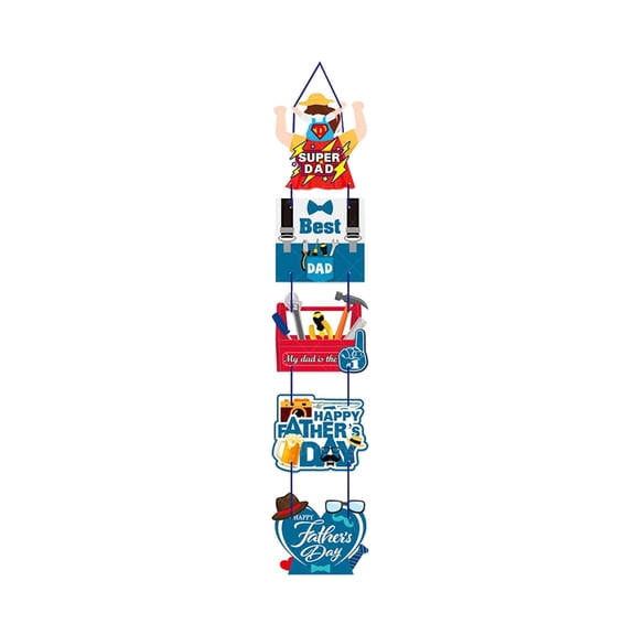 NookHive Fathers Day Decorations 2D Banner - Hanging Door Couplet for Home Entrance Porch, DIY Happy Fathers Day Party Decoration, 'Happy Father's Day' Printed
