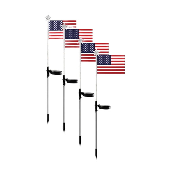 NookHive Solar American Flag Light - 4th of July Decor Outdoor with Energy Saving Feature, Patriotic Garden Light for Independence Day,B