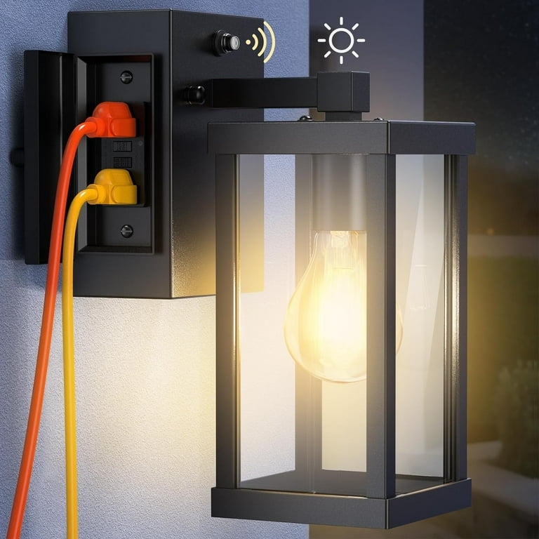 Outdoor porch light with electrical outlet online