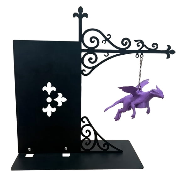 Nooklight For Bookshelf Halloween Metal Dragon Figurine Bookend Night Light, Hanging Shelf Decor Lamp
