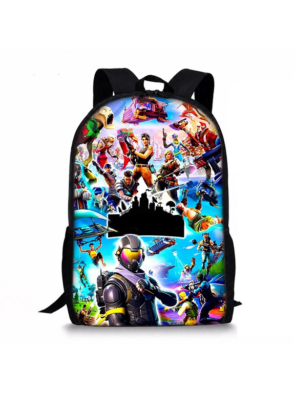 16.5” Gaming Theme School Backpack, Large Capacity Bookbag with Padded Straps for Unisex